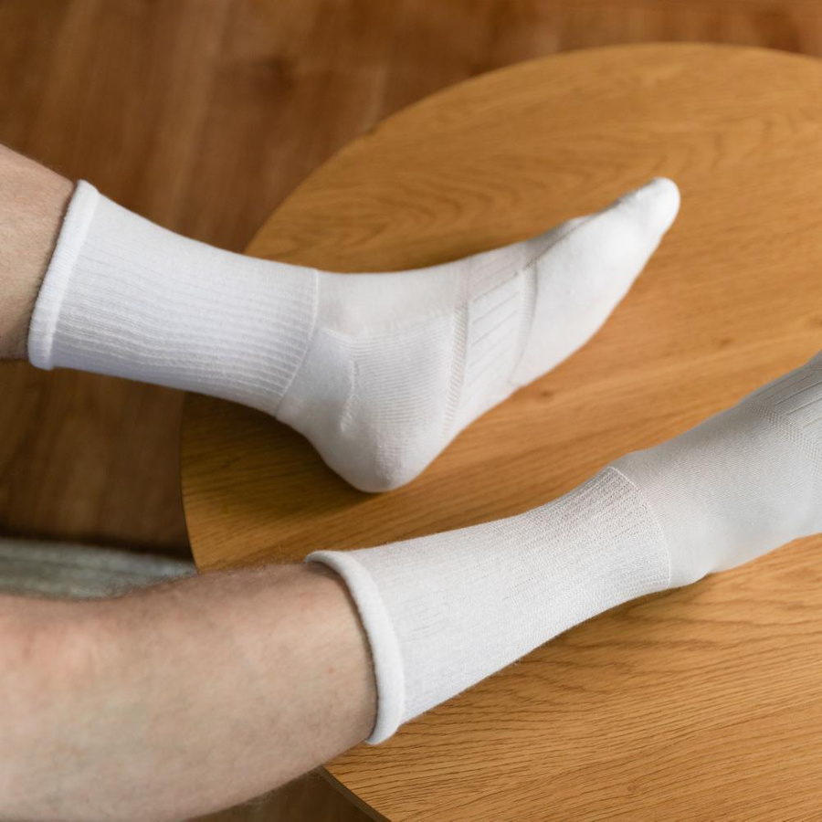Herrensocken Halb-Frottee Weiß
