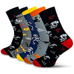 5X Bunte Herrensocken für Halloween