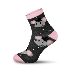 Damen Socken Serie Mause Grau