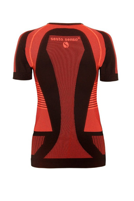 Sesto Senso Damen Thermo T-Shirt – Antiallergisch, Bakteriostatisch, Atmungsaktiv, Nahtlos, Optimal für Wintersport, Kurzarm, Rot, Für Frauen