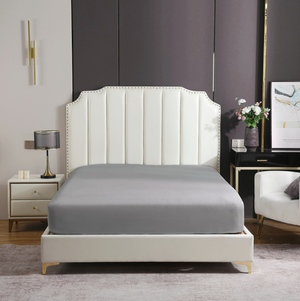 Spannbettlaken Satyn Grau