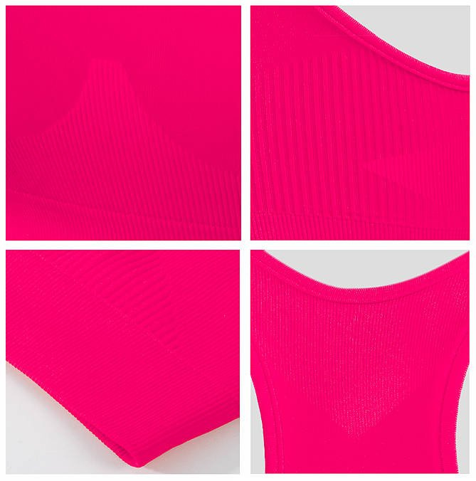 Sesto Senso Damen Seamless Sport-BH – Nahtloser Top, Doppelschicht, Atmungsaktiv, Schnelltrocknend, Elastisch, Für Fitness & Crossfit, Rosa, Poliamid-Elastan Mix