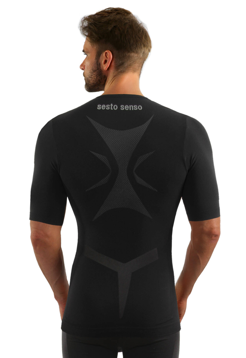 Kurzarmshirt Herren Thermo Active Schwarz