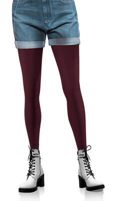 Sesto Senso Damen Strumpfhose Gerda 100 DEN – Warme Akryl Strumpfhose mit Jacquardmuster, Weiches und Bequemes Design, Ideal für Wintertage, Rot/Bordeaux, Größe 2 bis XL