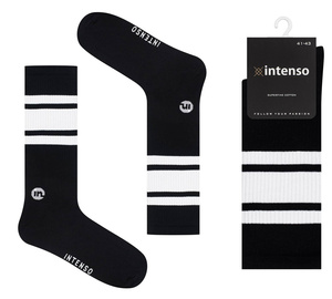 Super Retro Socken mit Aufschrift lang in 3 Streifen