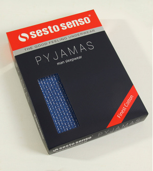 Pijama bărbătească cu mânecă lungă Albastră