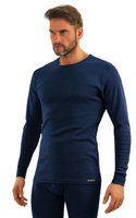 Sesto Senso Herren Langarmshirt – Hochwertiges Baumwollmaterial mit Elasthan, Komfortable Passform, Flache Nähte, Ideal für Alltag und Freizeit, Farbe: Dunkelblau, Art. 111