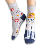 Socken für Mädchen mit Arztkunst. 014 DM432 melange hellgrau