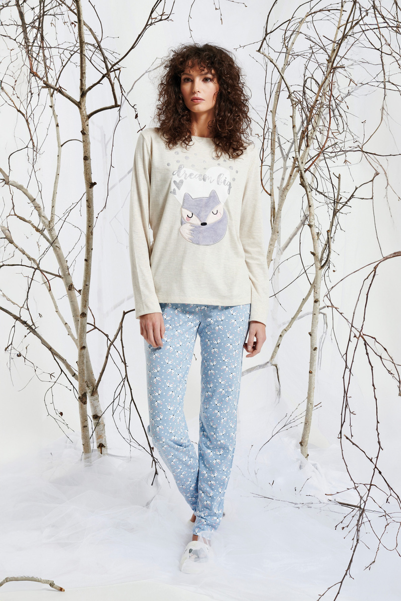 Damen Schlafanzug Zerda Ecru