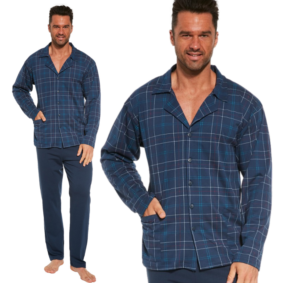 Herrenpyjama Serie 114 Blau