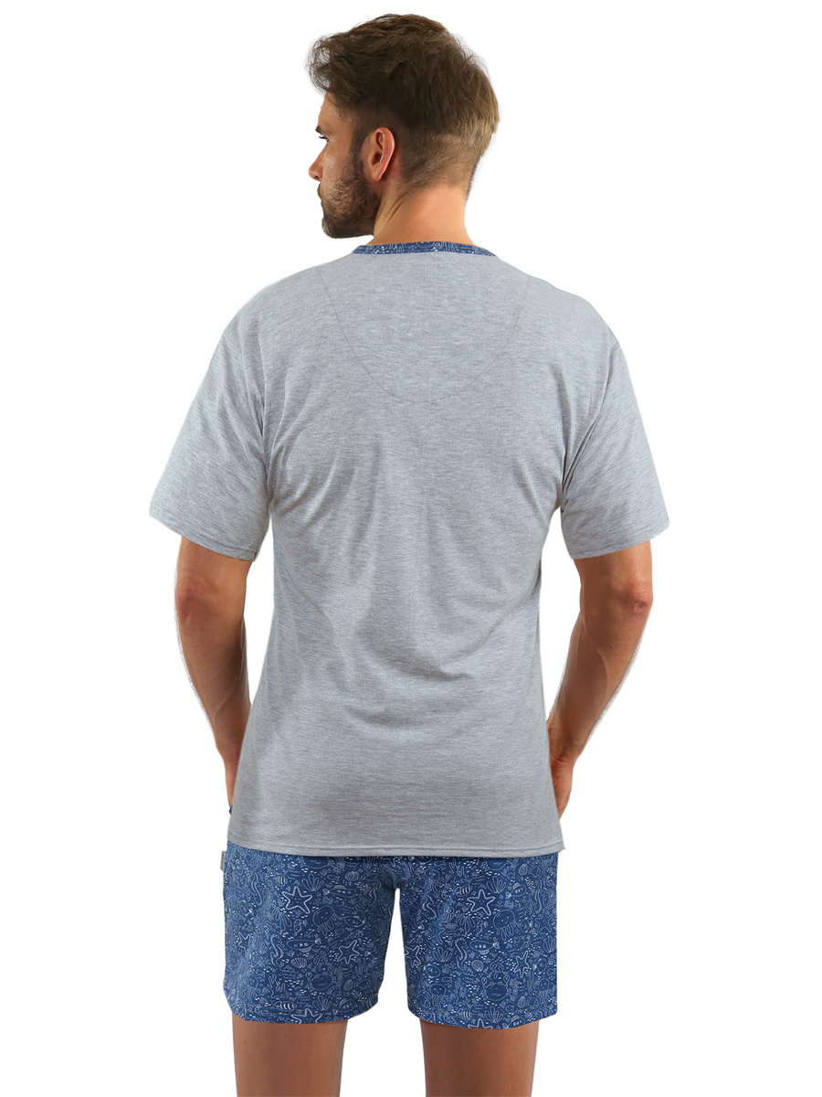 Schlafanzug Herren Kurzarm Blau