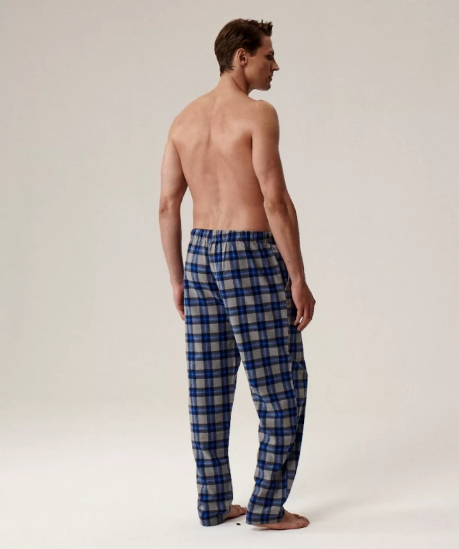 Pyjamahose Serie nmb-045 Grau Kariert