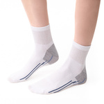 Skarpetki sportowe damskie w paski art. 026 NA193 białe Steven