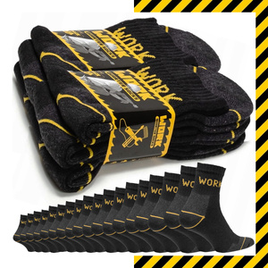 Sestimi Herren Arbeitssocken 3/4 Kurz – Robuste Baumwollsocken mit Verstärkung, Atmungsaktiv, 3er Pack, Schwarz – Ideal für Sommer und Winter, Blasenfrei, Komfort für lange Arbeitstage