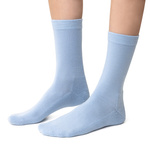 Halbe Frotteesocken aus Merinowolle blau
