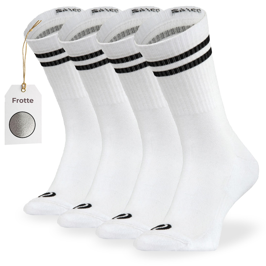 Lange Socken SKB04 Weiß Schwarz