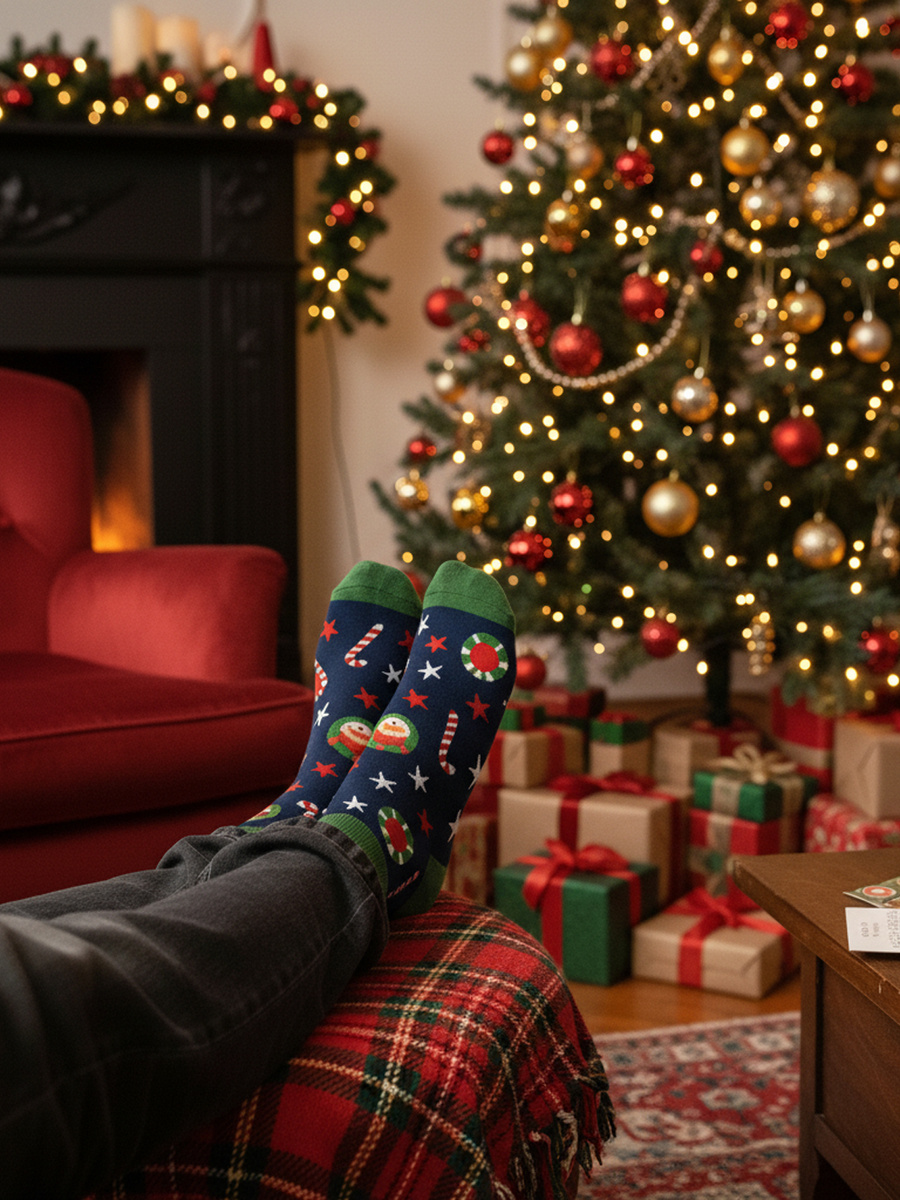 Herrensocken Weihnachtskollektion Blau