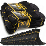 Sestimi Herren Arbeitssocken 3/4 Kurz – Robuste Baumwollsocken mit Verstärkung, Atmungsaktiv, 3er Pack, Schwarz – Ideal für Sommer und Winter, Blasenfrei, Komfort für lange Arbeitstage