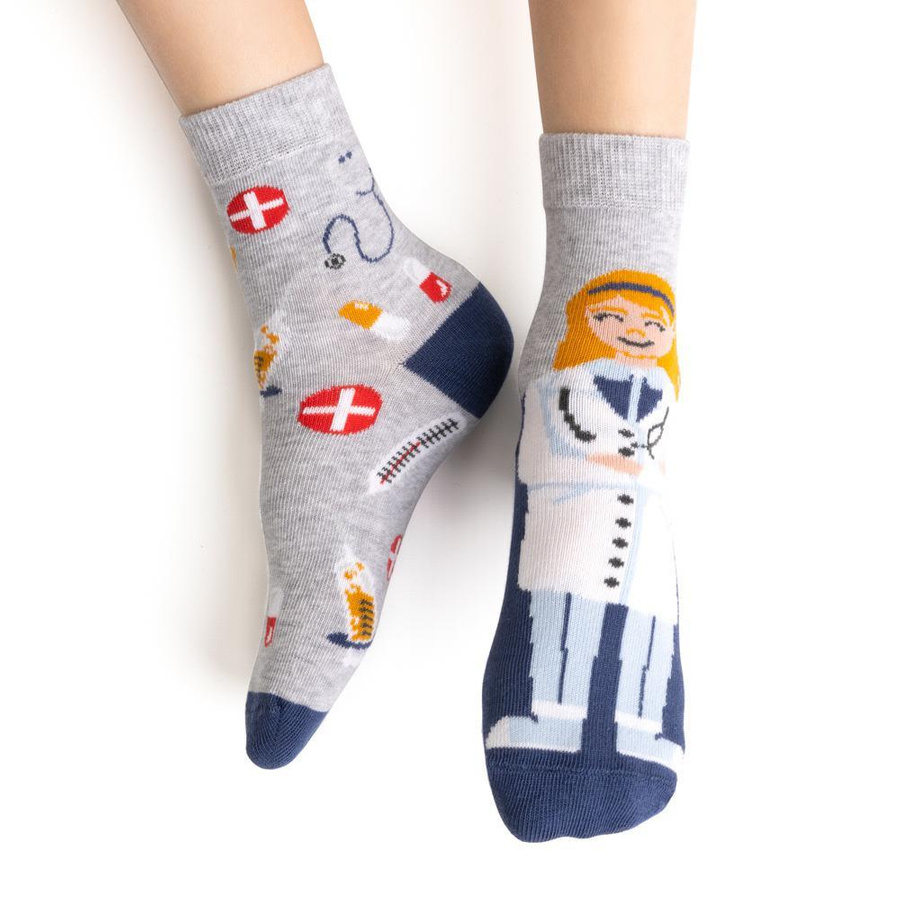 Kindersocken mit Arztkunst. 138 KP326 melange grau