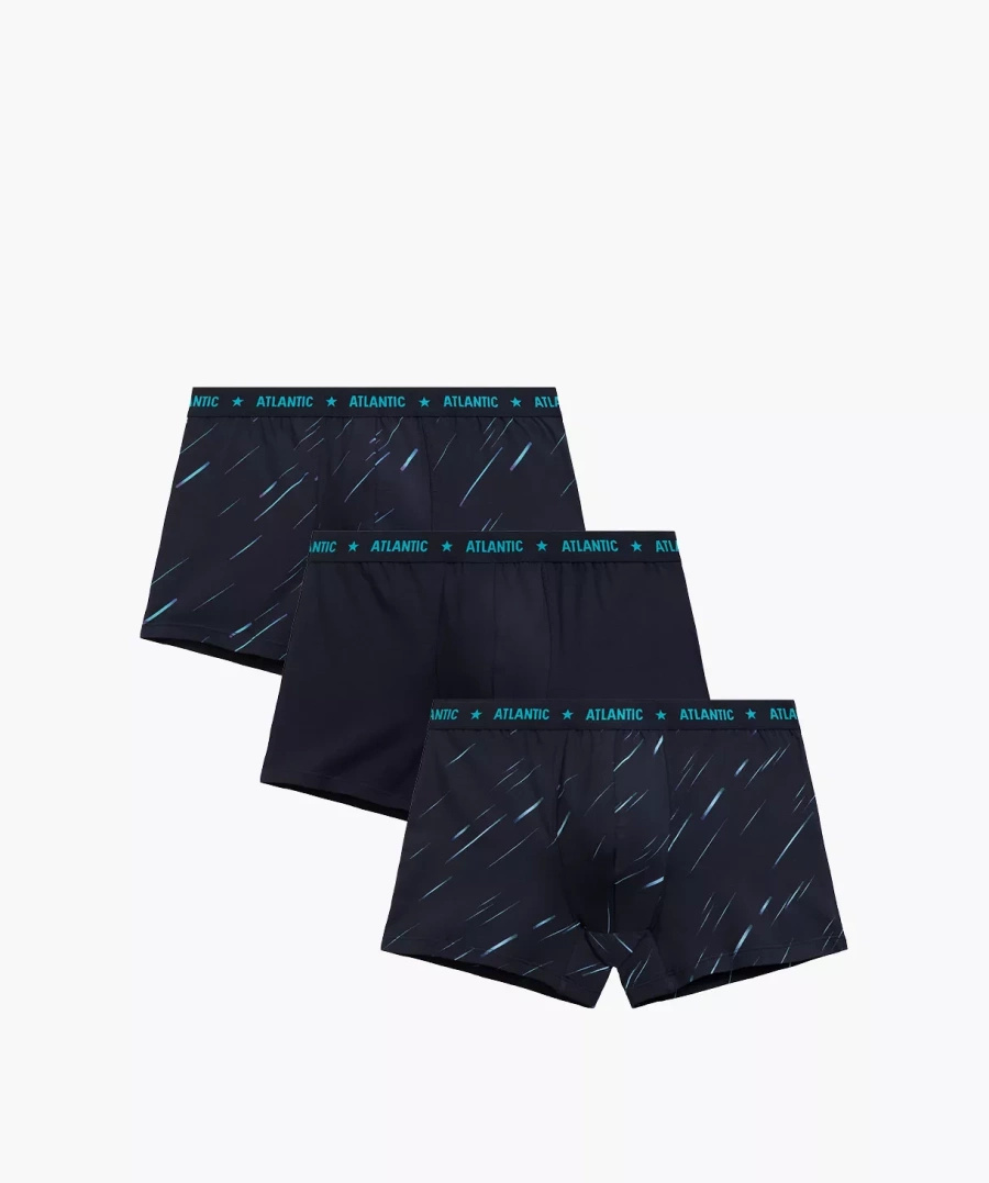 Boxer Shorts 3mh-224 Dunkelblau/3er Pack