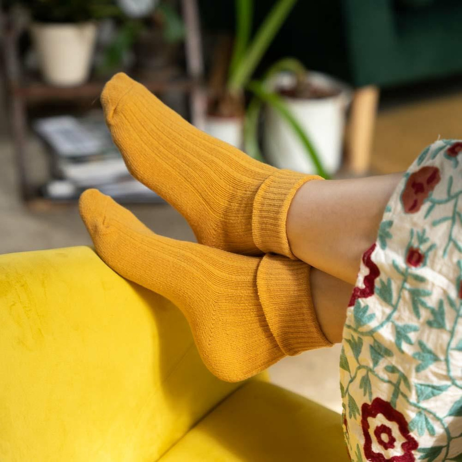 Socken Wollserie Gelb