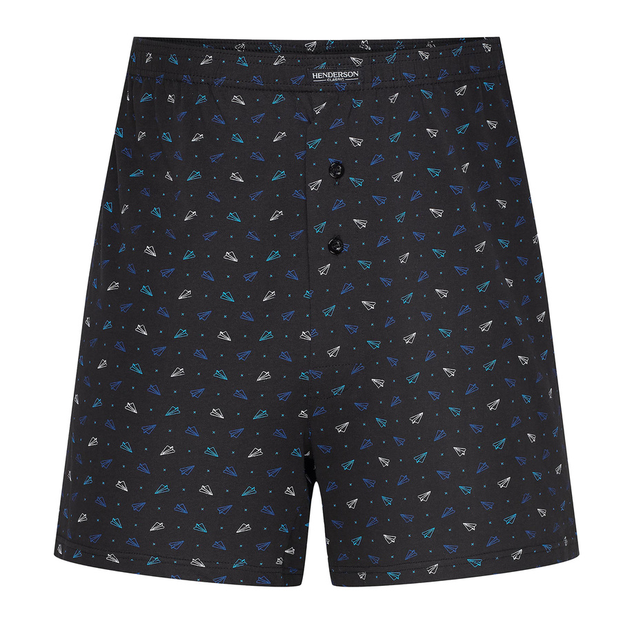 Henderson Herren Boxershorts Classic – 100% Baumwolle, Komfortabler Schnitt, Elastischer Bund, Knopfleiste, Geometrisches Muster, Vielseitige Farben, Herbst/Winter Kollektion, Grau, Größe: K318, 4er Pack