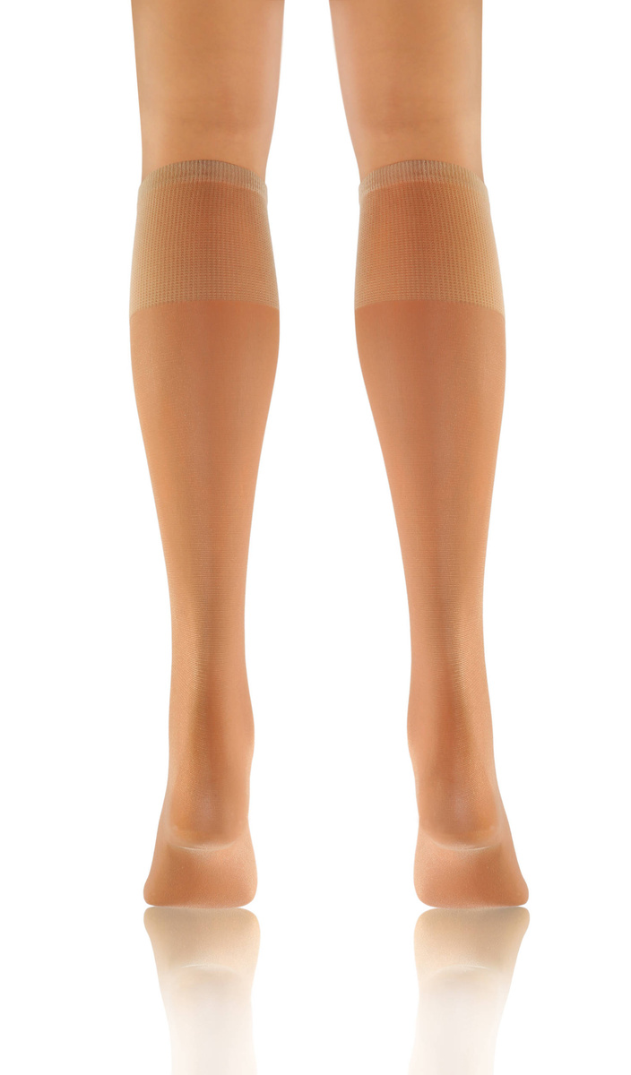 Sesto Senso Damen Podkolanówki IRIS 15 Den – Halbtransparent mit Bosem Fuß Effekt, Poliamid-Elastan Mix, Ideal für Sommer, Bequem und Rutschfest, 10er Pack, Farben: Vision, Nero, Fumo, Made in Poland