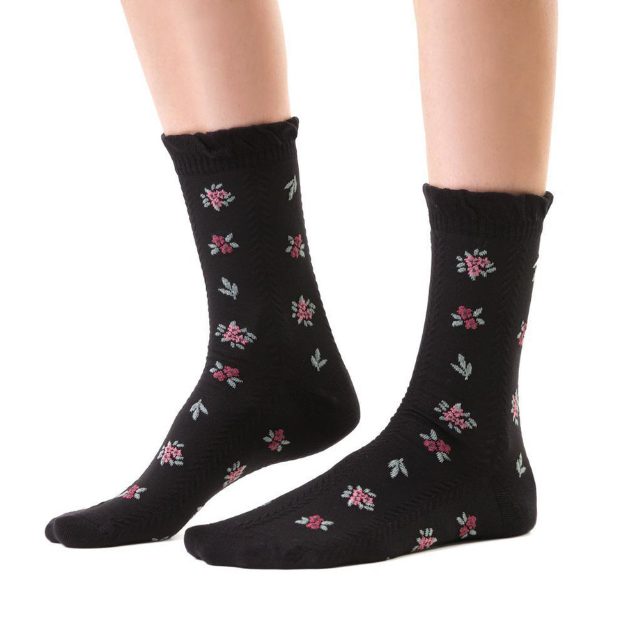 Damen-Socken Retro Schwarz