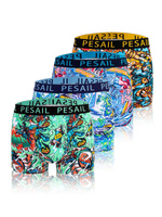 Sestimi Herren Boxershorts Bambus Baumwolle – Bequeme Passform, 4er Pack, Mehrfarbig, Atmungsaktiv, MPR80212, Unterwäsche für Männer mit Print Design, Elastisch und Weich