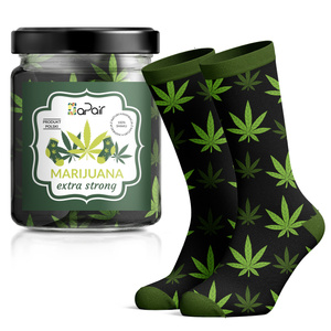 Damen-/Herren-Socken im Geschenkglas Pilzsuppe