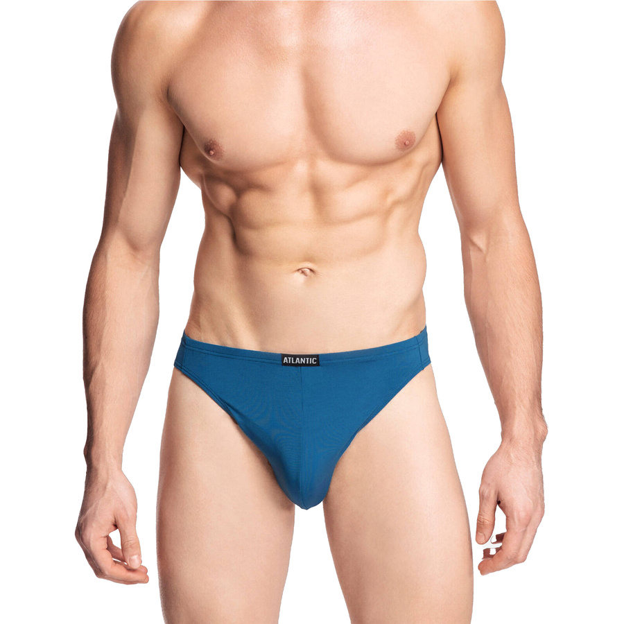 Atlantic Herren Mini-Slips – Bequeme Mikromodal Unterwäsche, 95% Mikromodal, 5% Elastan, Ohne Muster, Premium Kollektion, Verschiedene Farben: Blau, Grau, Denim, Schwarz, Innengummi, Ideal für Männer