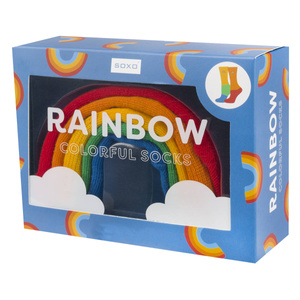 Damen-/Herren-Socken in Geschenkbox Rainbow