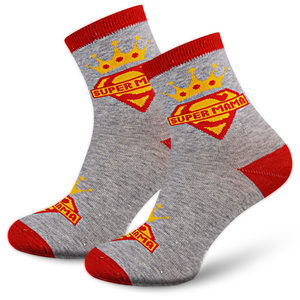 Muttertag Gemusterte Socken Für Geschenk Milena Grau