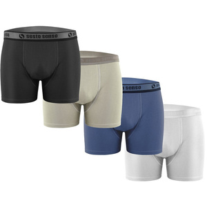 4X Herren-Boxershorts mit dekorativem Gummizug COUGAR Sesto Senso