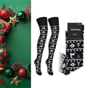 Strumpf Damen Serie Weihnachtsmuster Art. 372 Schwarz