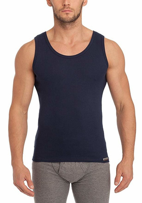 Sesto Senso Herren Tank Top – Klassisches Baumwollunterhemd, Weich und Bequem, Perfekte Passform, Ideal für Alltag und Freizeit, Blau