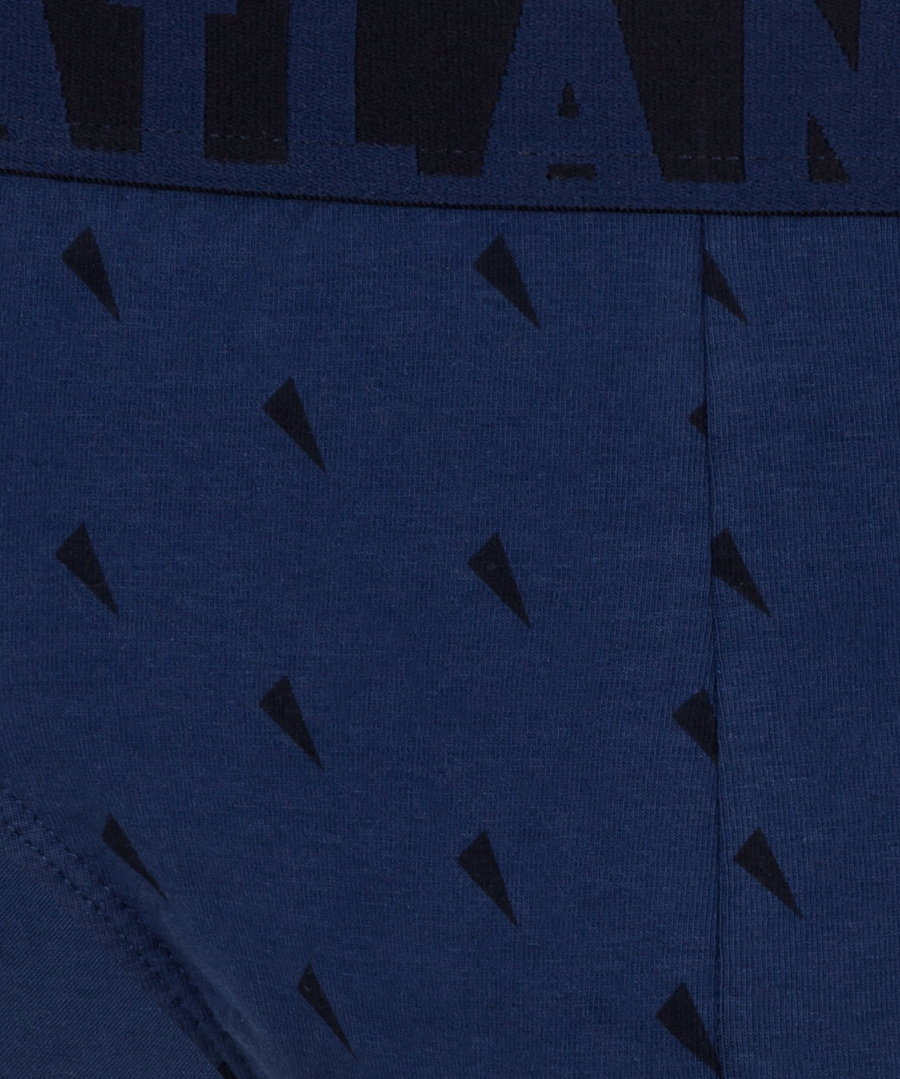 Atlantic Herren Sport Slips – Bequeme Unterwäsche aus Baumwolle, 3er Pack mit Print, Farben: Rot, Marineblau, Blau, Elastischer Bund, Für Sportliche Aktivitäten, Größe: M-XL