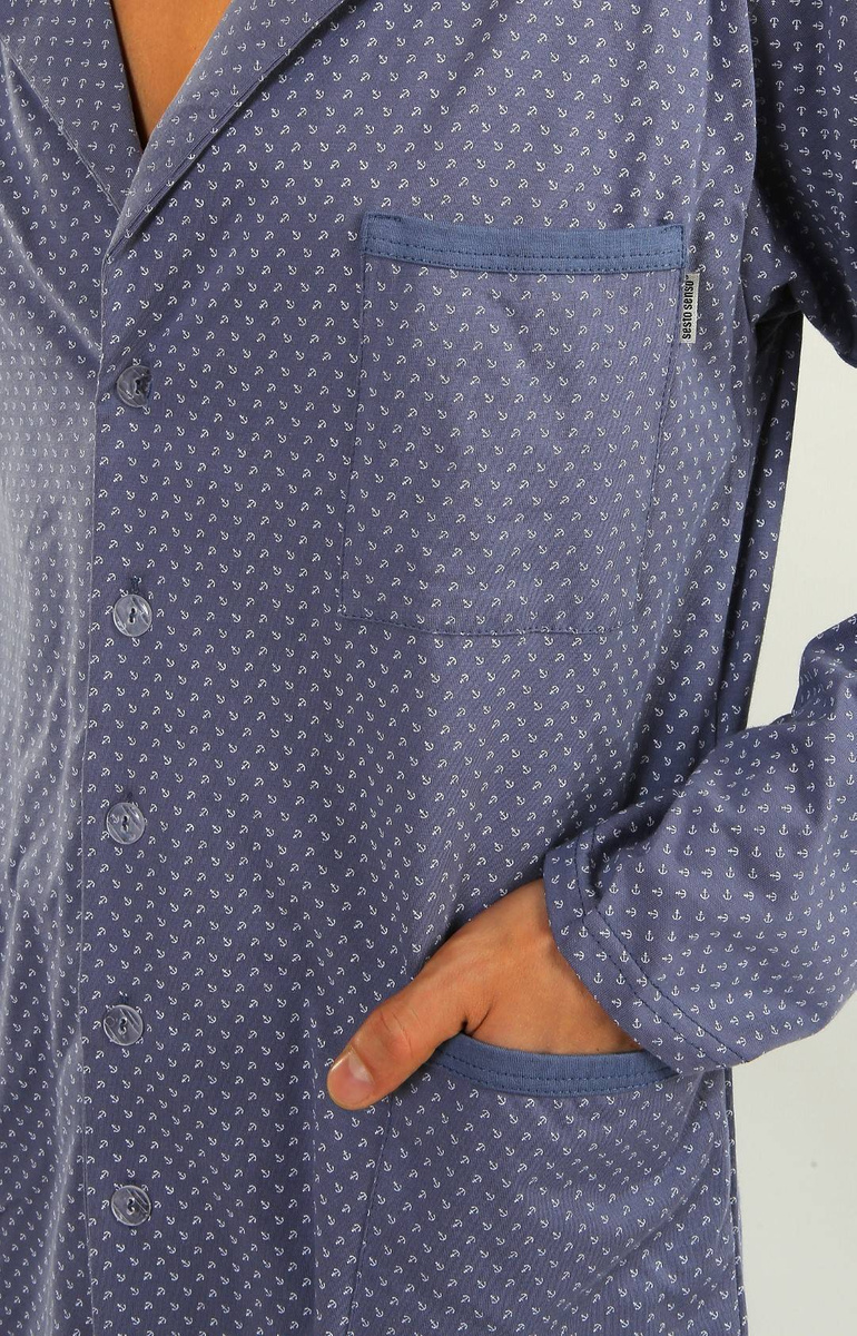 Pijama bărbătească cu nasturi Seria Albastră