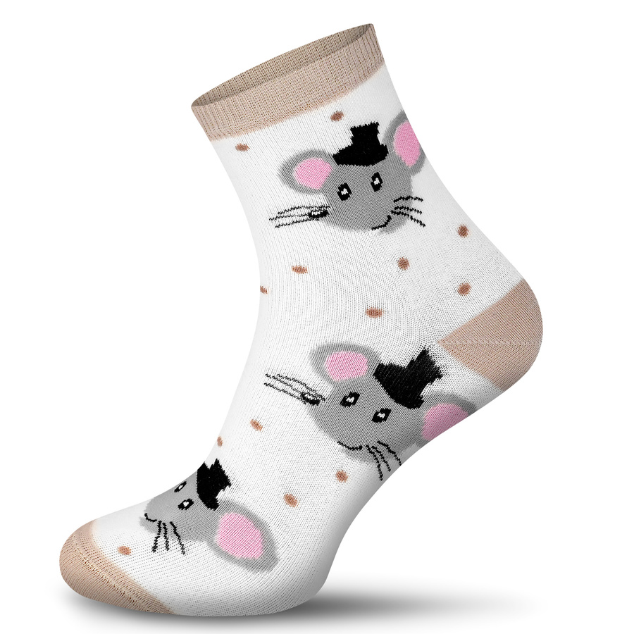 Kolorowe skarpetki damskie w zabawne wzory Milena