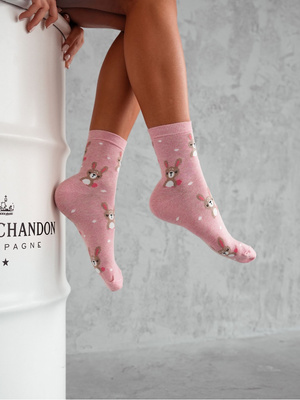 Damensocken Hasen und Punkte