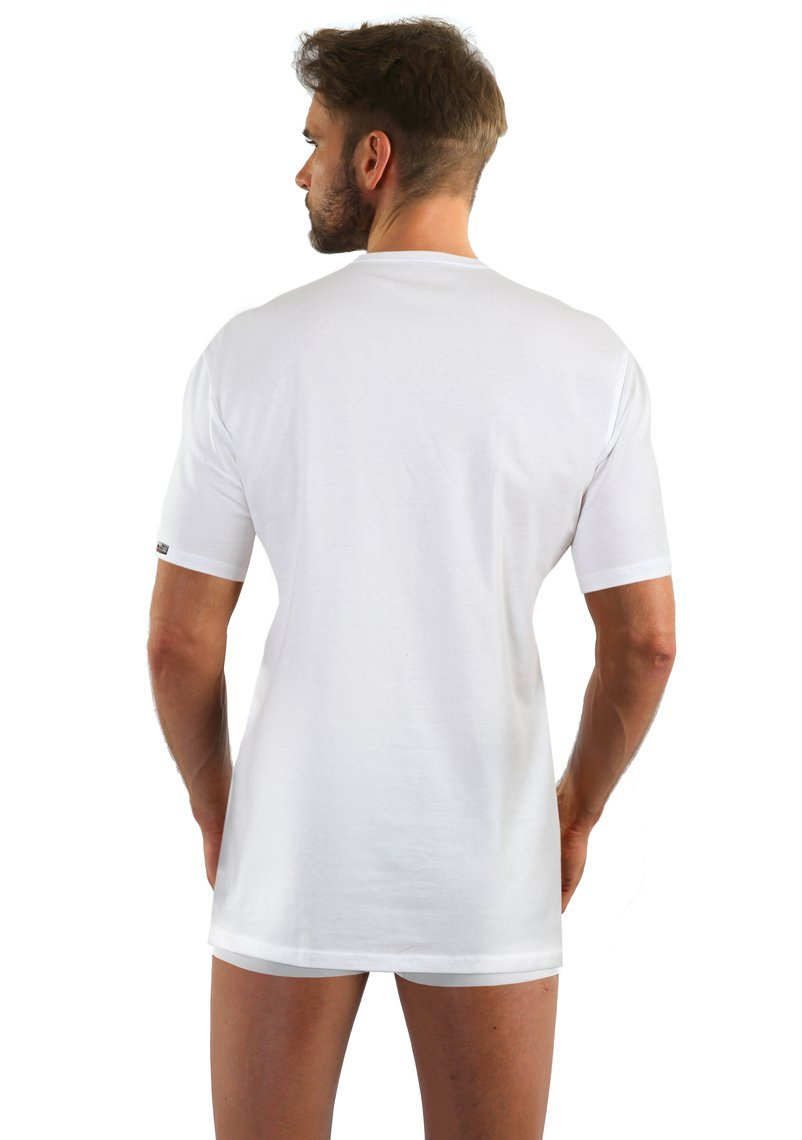 Sesto Senso Herren T-Shirt COBRA – Baumwolle mit V-Ausschnitt, Kurzarm, Komfort & Stil, Weiß, 95% Baumwolle, 5% Elastan, Ideal für Alltag, Neu