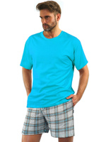 Schlafanzug Herren Kurzarm Blau