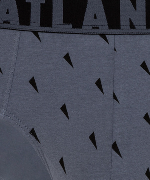 Atlantic Herren Sport Slips – Bequeme Unterwäsche aus 95% Baumwolle, 5% Elastan, Print-Design, 3er Pack, Braun/Grau/Schwarz, Modell 3MP-152, Externer Gummibund, Kollektion Sport | jz23