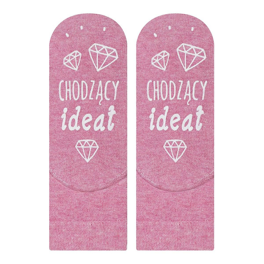 Skarpetki dziecięce różowe SOXO z napisami zabawne 