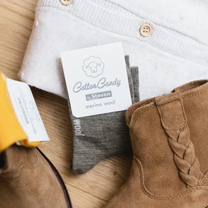 Socken Kinder Merino Wool Melange Beige