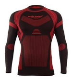 Sesto Senso Herren Thermo Active Langarmshirt – Atmungsaktiv, Antibakteriell, Nahtlos, Poliamid-Elastan-Mix, Ideal für Wintersport, Rot