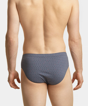 Atlantic Herren Baumwoll Slips – Klassischer Schnitt, Weicher Print, 100% Baumwolle, 3er Pack, Schwarz/Khaki/Grau/Rot/Marineblau, Bequeme Unterwäsche für Männer