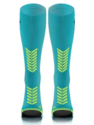 Sesto Senso Kompressionsstrümpfe – Sportliche Kniestrümpfe aus Poliamid, Atmungsaktiv und Schnell Trocknend, Flache Nähte, Ideal zum Laufen, Unisex, Türkis, Optimale Muskelregeneration und Stabilität