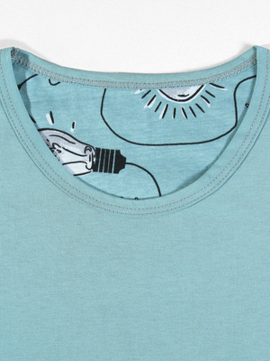 Kurzarm-Schlafanzug Herrenserie Hellblau/Blau