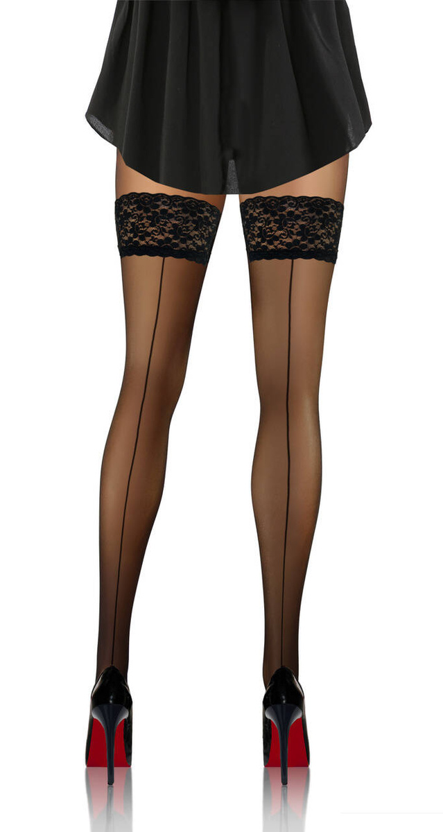 Halterlose Strümpfe PD05 Schwarz